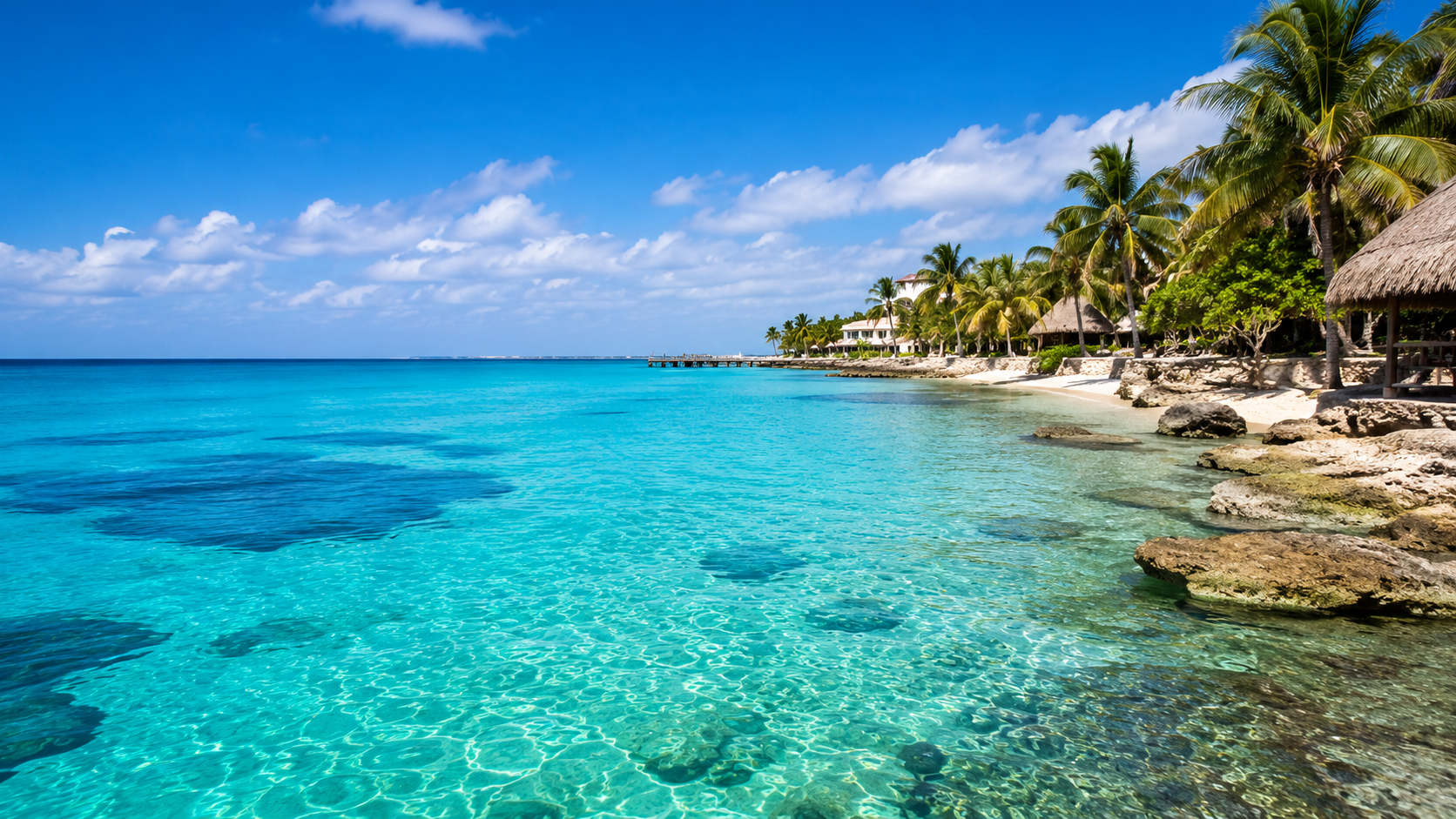 Clear Cozumel water and tropical conditions for scuba diving season planning