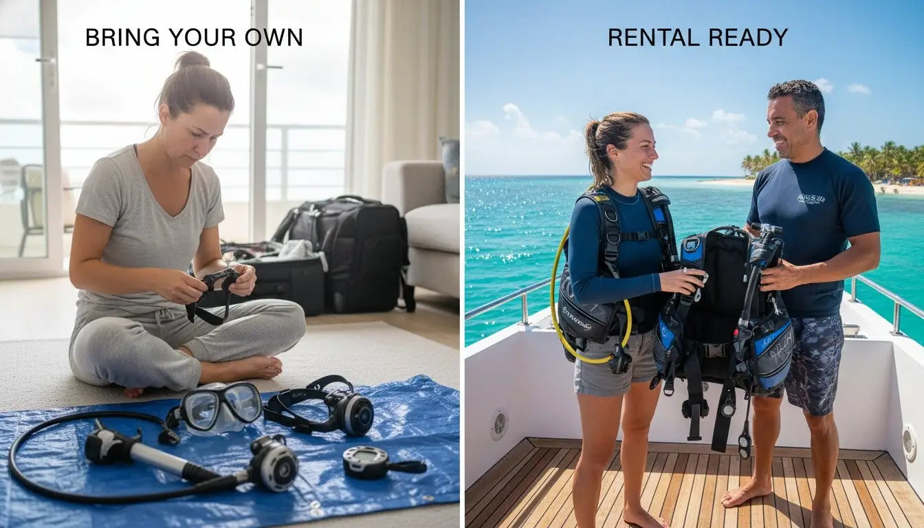 Cozumel dive gear rental versus bringing your own kit