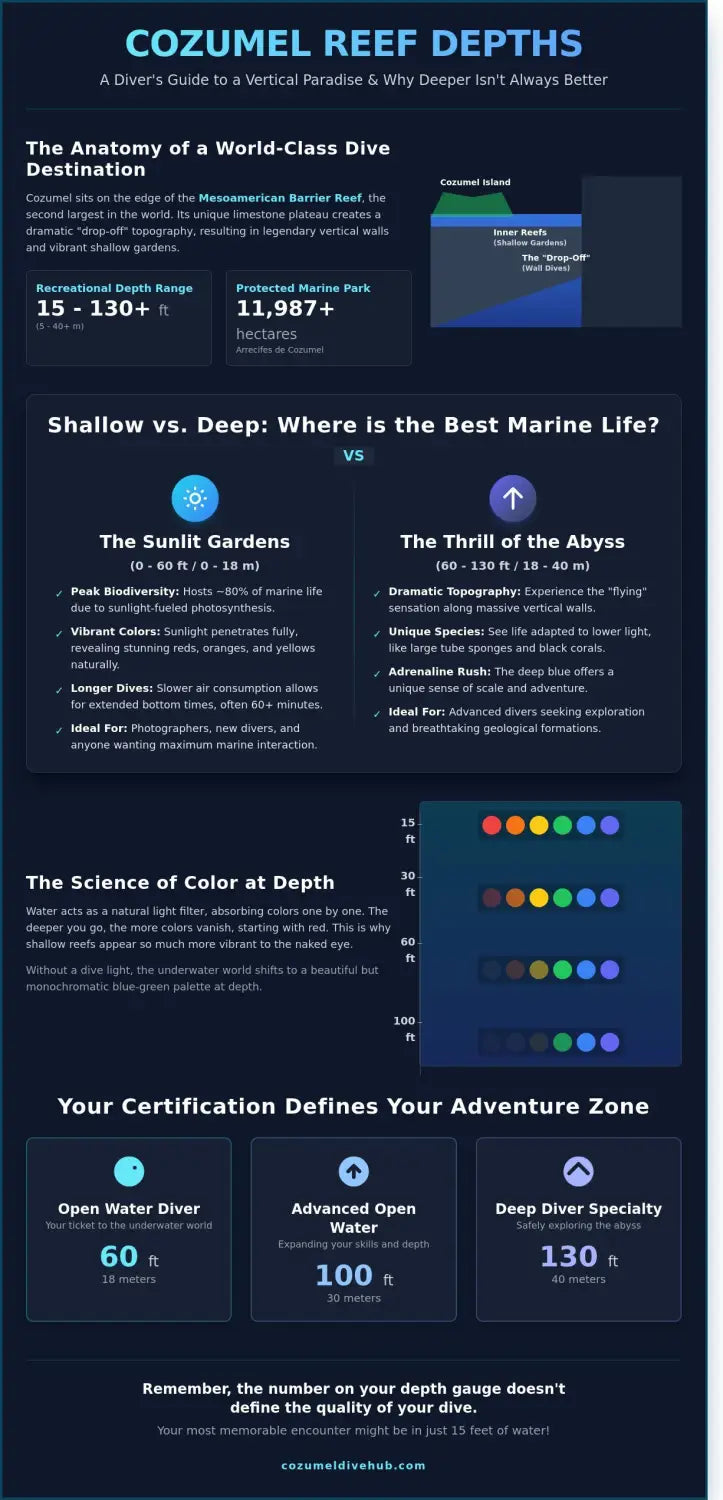 How deep are cozumel reefs