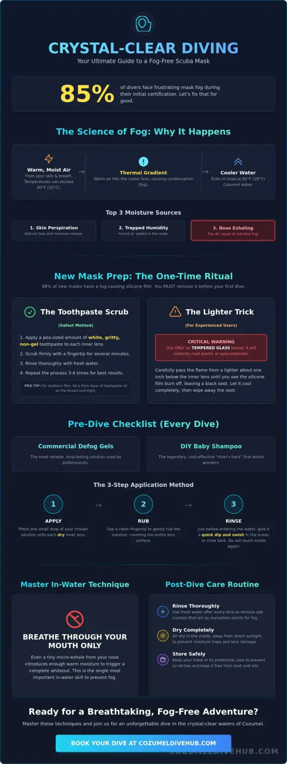 How to prevent scuba mask from fogging