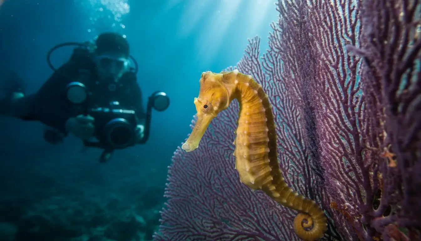 Longsnout seahorse habitat on a Cozumel reef