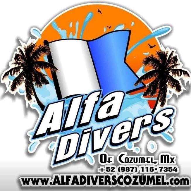 Alfa Divers Cozumel dive center logo, Cozumel, Mexico